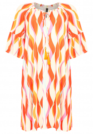 Dress gathered neckline AURELI - orange 