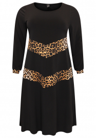 Dress with panels LEOPARD - black 