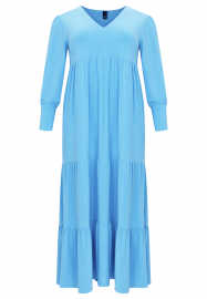Dress frilled long DOLCE - light blue