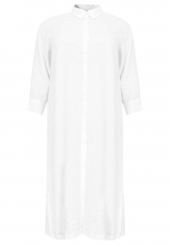 Blouse long 3/4 sleeves LINEN - white black 