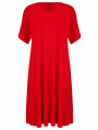 Dress V-neck PLISSE - blue red 
