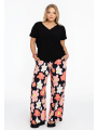 Trousers loose fit HIBISCUS - black 