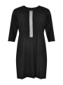 Dress beaded LINEN - white black 