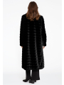 Coat panelled faux fur - black 