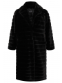 Coat panelled faux fur - black 