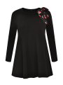 Tunic wide bot. bow hearts - black 