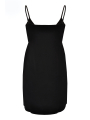 Spag dress elastic waist MICRO - white black 