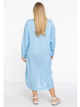 Blouse dress LINEN - blue light blue